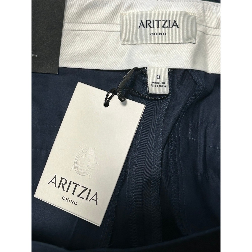 Aritzia Carleton Pant Chino Size 0 Oxford Navy Low Rise Straight Leg NWT - Picture 10 of 10